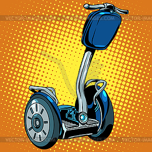 Abstract electric scooter with flashlight segway - vector clipart