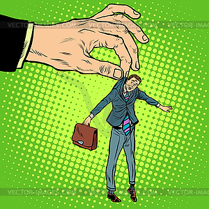 Small business in big hands - vector image