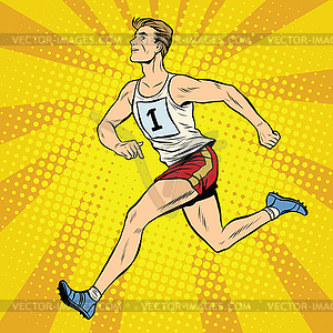 Runner male runner summer games athletics - vector clipart