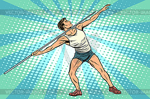 Javelin thrower athletics summer sports games - color vector clipart