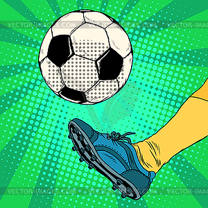Kick soccer ball - vector clipart