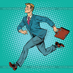 Businessman running man - vector image