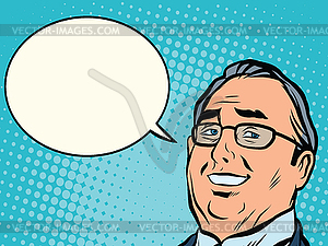 Face business boss comic book bubble - vector image