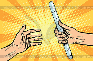 Transfer relay baton sports - vector clipart