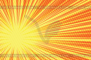 Red yellow retro rays background - vector clipart