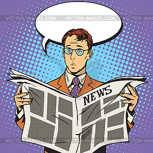 Newspaper news surprise reader - vector image