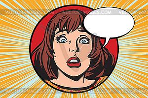 Face girl emotions surprise - vector EPS clipart
