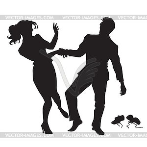 Бизнесмен и предприниматель, танцы черный - изображение в векторном формате