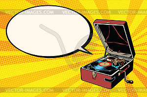 Phonograph vinyl record player - vector clip art