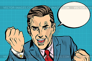 Charismatic retro speaker businessman - vector image