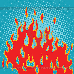 Fire red pop art - vector image