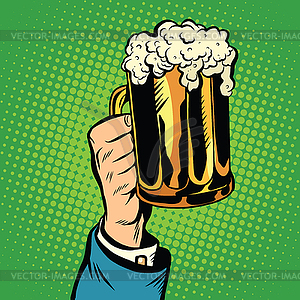 Bierkrug In Der Hand Pop Art Retro Clipart Bild