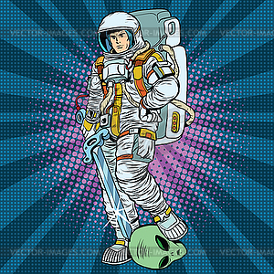 Space warrior is winner alien - vector EPS clipart