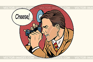 Pop art photographer cheese - vector clipart