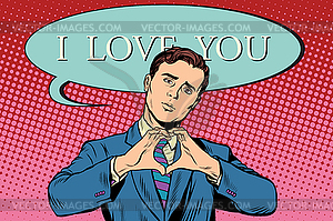 I love you gesture heart man - vector clip art