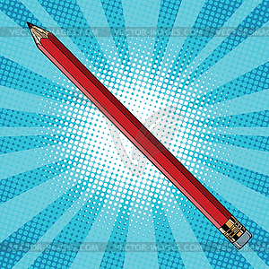 Realistic drawing pencil with eraser - vector clip art