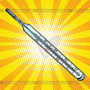 Mercury glass medical thermometer temperature 36. - vector clip art