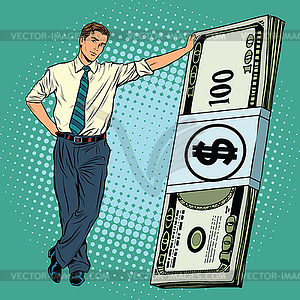 Business man with money - vector EPS clipart