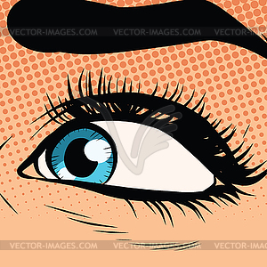 Woman blue eye looking to left - vector clip art