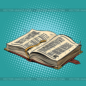Старая книга в кожаном переплете. Библия и религия - графика в векторном формате