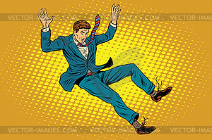 Man falls down of height - royalty-free vector clipart