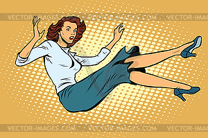 Woman falls down - vector image