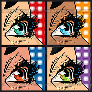 Seth colored eyes, women of many nationalities - vector image