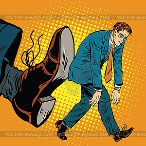 Businessman dismissal pop art - vector image