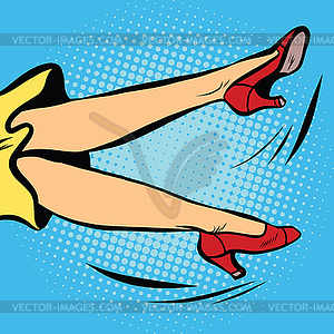 Woman falls or waving his legs - vector image