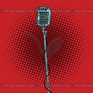 Retro microphone and stand - vector clipart