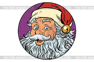 Santa Claus portrait in round - vector clipart