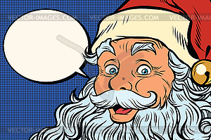 Santa Claus tells comic bubble - vector image