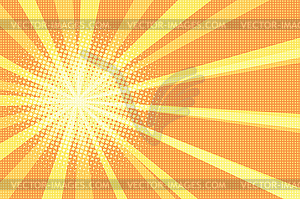 Sunrise pop art retro background - vector image
