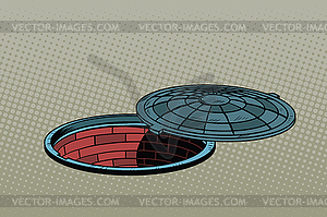 Opened street manhole. Realistic - vector clipart