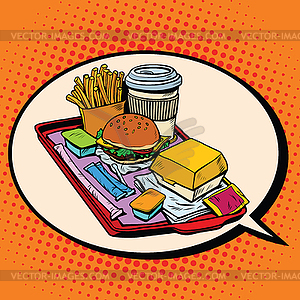 Dream of delicious fast food - vector clipart