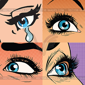 Set of beautiful woman eye makeup and beauty - vector EPS clipart