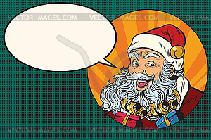 Joyful Santa Claus says - vector clipart / vector image