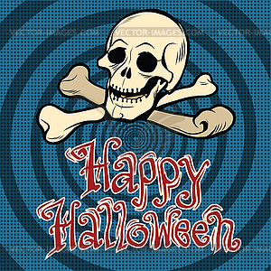 Happy Halloween skull and bones - vector clipart / vector image