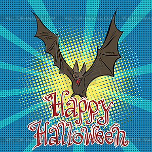 Happy Halloween летучая мышь вампир - клипарт в векторном виде