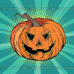 Evil pumpkin character Halloween - vector clip art