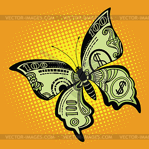 Butterfly dollar bill - vector image