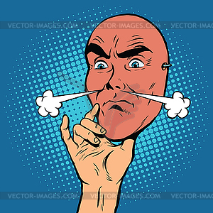 Angry face mask of man - vector clipart