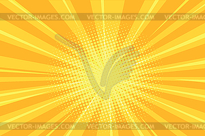 Yellow rays comics retro background - vector EPS clipart