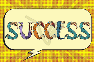 Success, letters business people - vector clipart