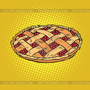 Berry pie, thanksgiving and family celebration - vector clipart