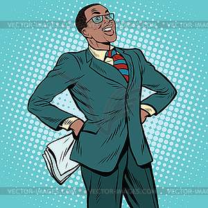 Confident African businessman - vector clipart / vector image