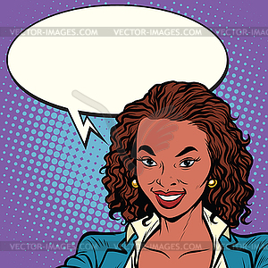 Beautiful African-American woman smiling - vector clipart / vector image