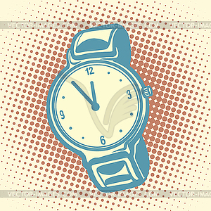 Wrist watch retro - vector clip art