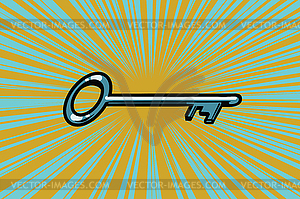 Vintage door key - stock vector clipart