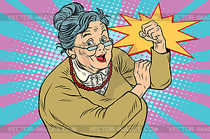 Granny old lady We can do it - vector clip art